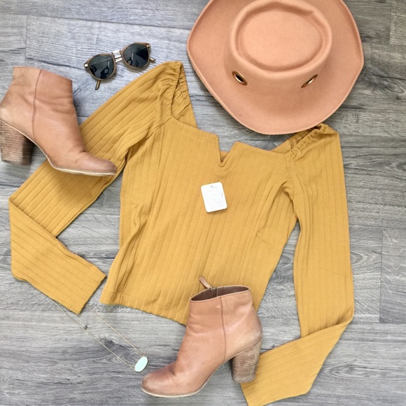 Free People After Party Top -Golden Palm - Picture 7 of 8